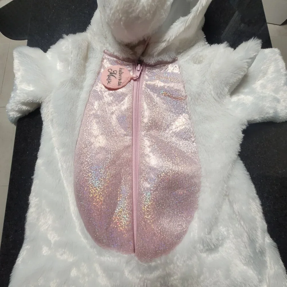 Unicorn Costume 3T Dream Play Imagine Plush Hooded One Piece Halloween Dress Up
